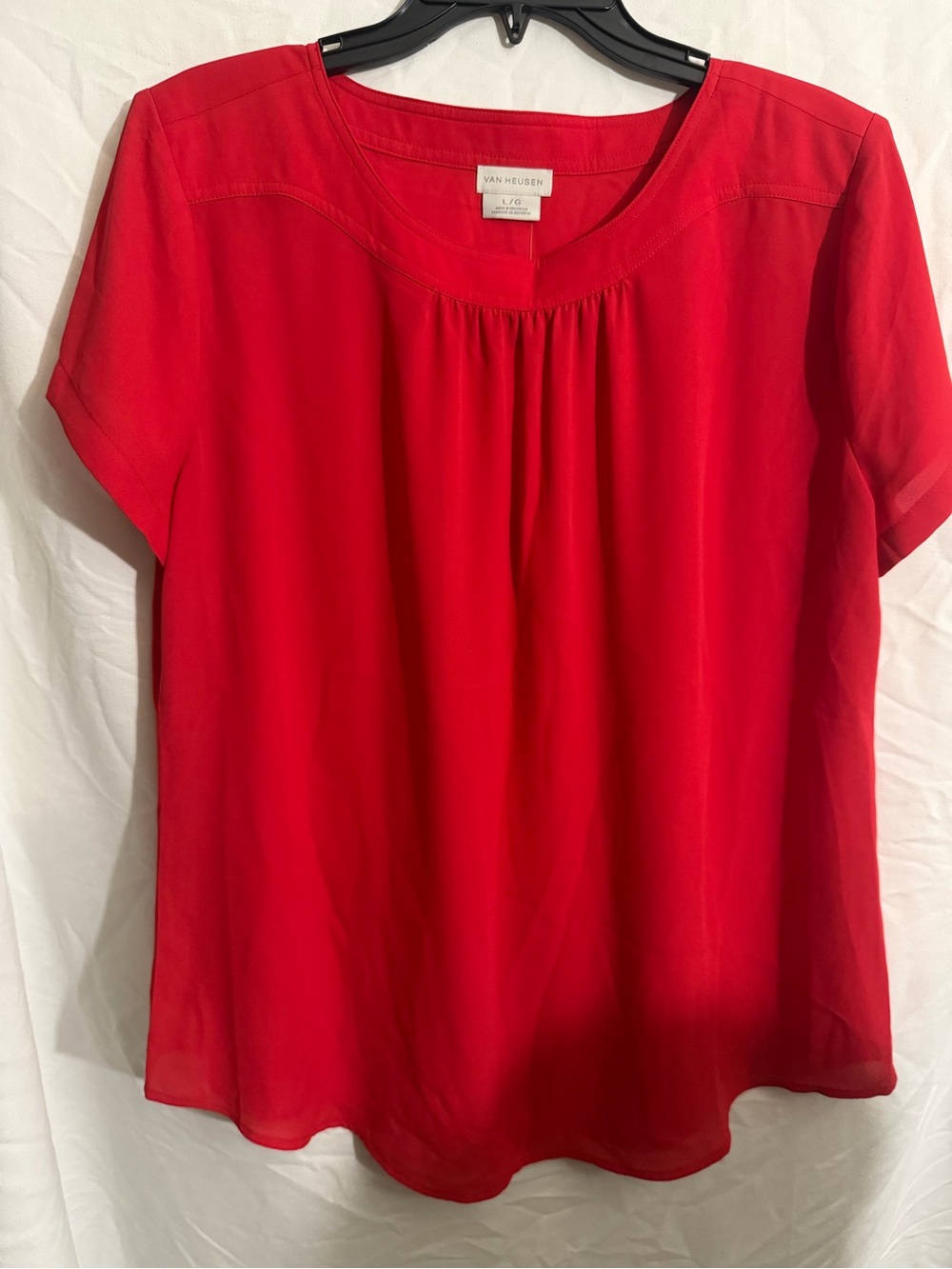 Van Heusen Red Short-Sleeve Scoop Neck Blouse